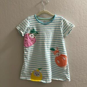 Mini Boden Blue and White Striped Dress